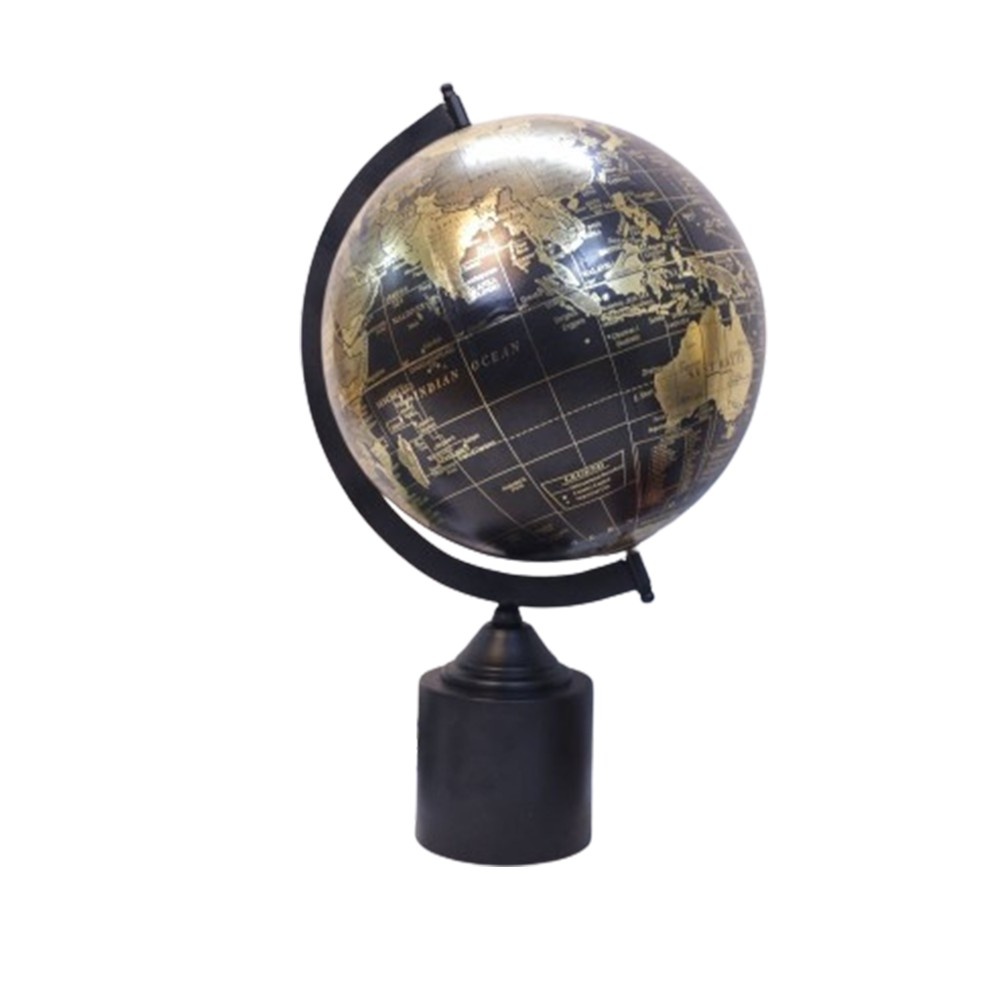 Black Globe Emboze Decorative Table Top Showpiece Size 16 inches